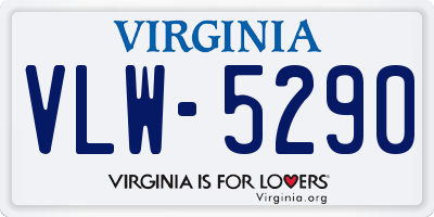 VA license plate VLW5290