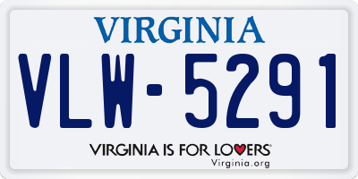 VA license plate VLW5291