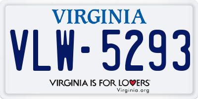 VA license plate VLW5293