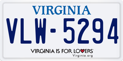 VA license plate VLW5294