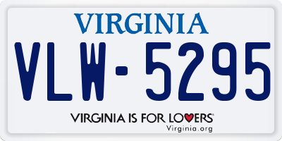 VA license plate VLW5295