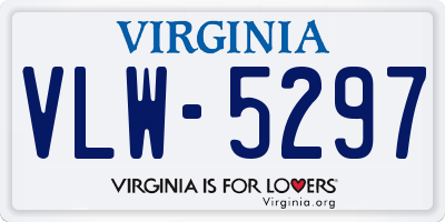 VA license plate VLW5297