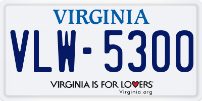 VA license plate VLW5300