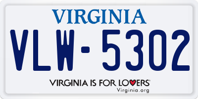 VA license plate VLW5302