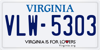 VA license plate VLW5303