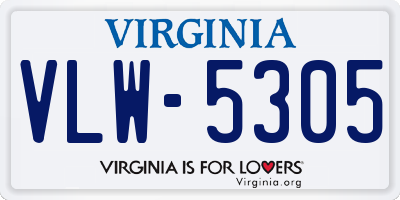 VA license plate VLW5305