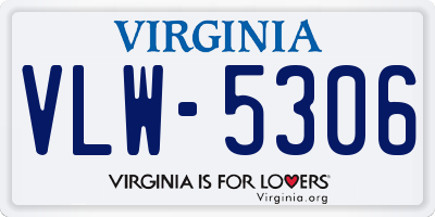 VA license plate VLW5306