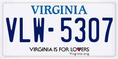 VA license plate VLW5307