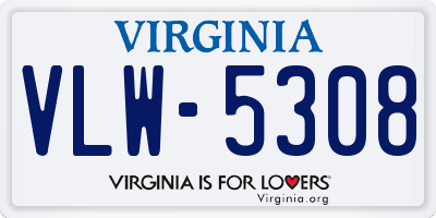 VA license plate VLW5308