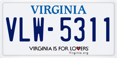 VA license plate VLW5311