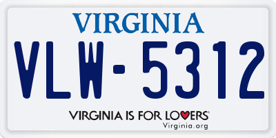 VA license plate VLW5312