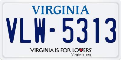 VA license plate VLW5313