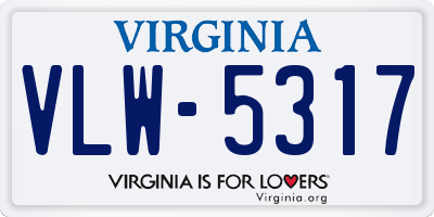 VA license plate VLW5317