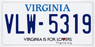 VA license plate VLW5319