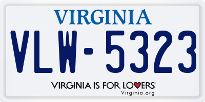 VA license plate VLW5323