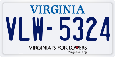 VA license plate VLW5324