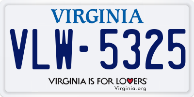 VA license plate VLW5325