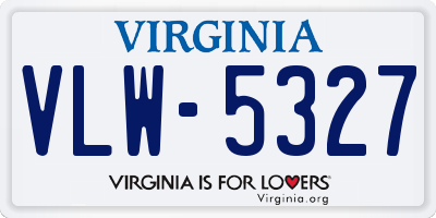 VA license plate VLW5327