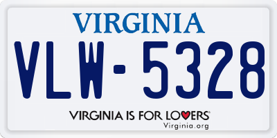 VA license plate VLW5328