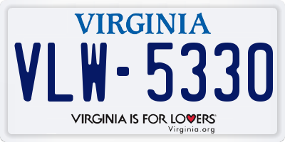 VA license plate VLW5330