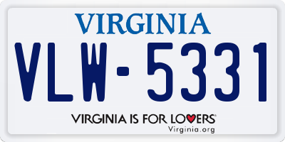 VA license plate VLW5331