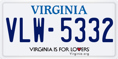 VA license plate VLW5332