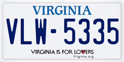 VA license plate VLW5335