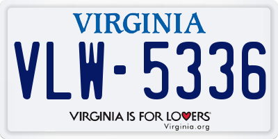 VA license plate VLW5336