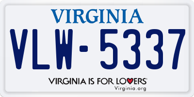 VA license plate VLW5337