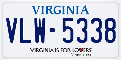 VA license plate VLW5338