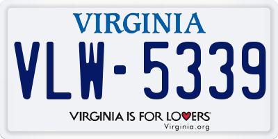 VA license plate VLW5339