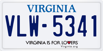 VA license plate VLW5341