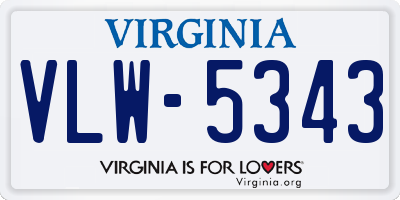 VA license plate VLW5343