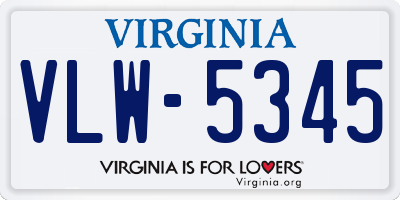 VA license plate VLW5345