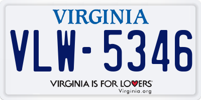 VA license plate VLW5346