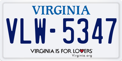 VA license plate VLW5347