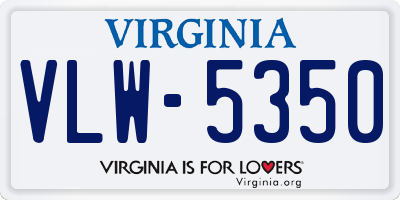 VA license plate VLW5350