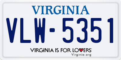 VA license plate VLW5351