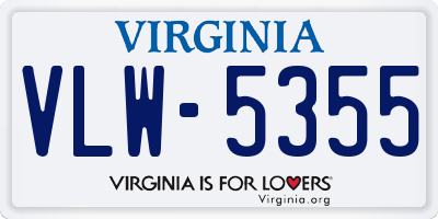 VA license plate VLW5355