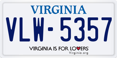 VA license plate VLW5357