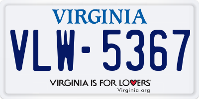 VA license plate VLW5367