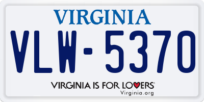 VA license plate VLW5370