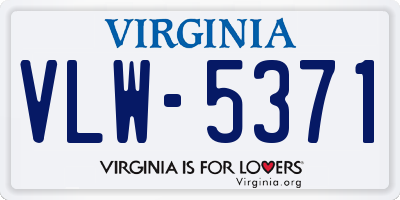 VA license plate VLW5371