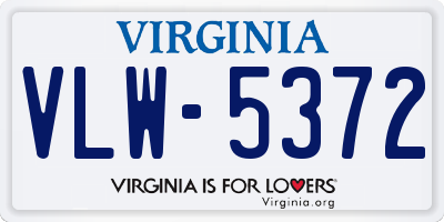 VA license plate VLW5372