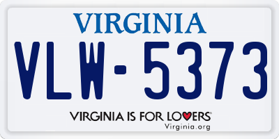 VA license plate VLW5373