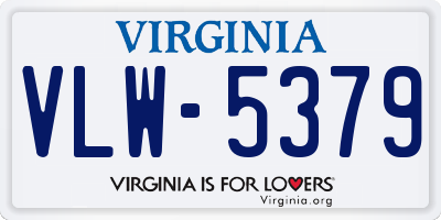 VA license plate VLW5379