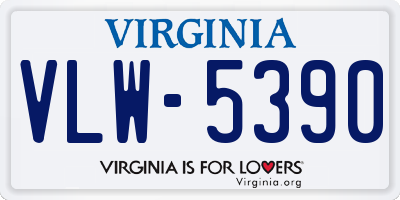 VA license plate VLW5390