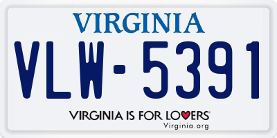 VA license plate VLW5391