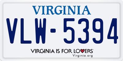 VA license plate VLW5394