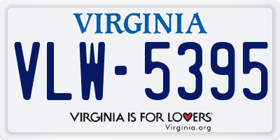 VA license plate VLW5395